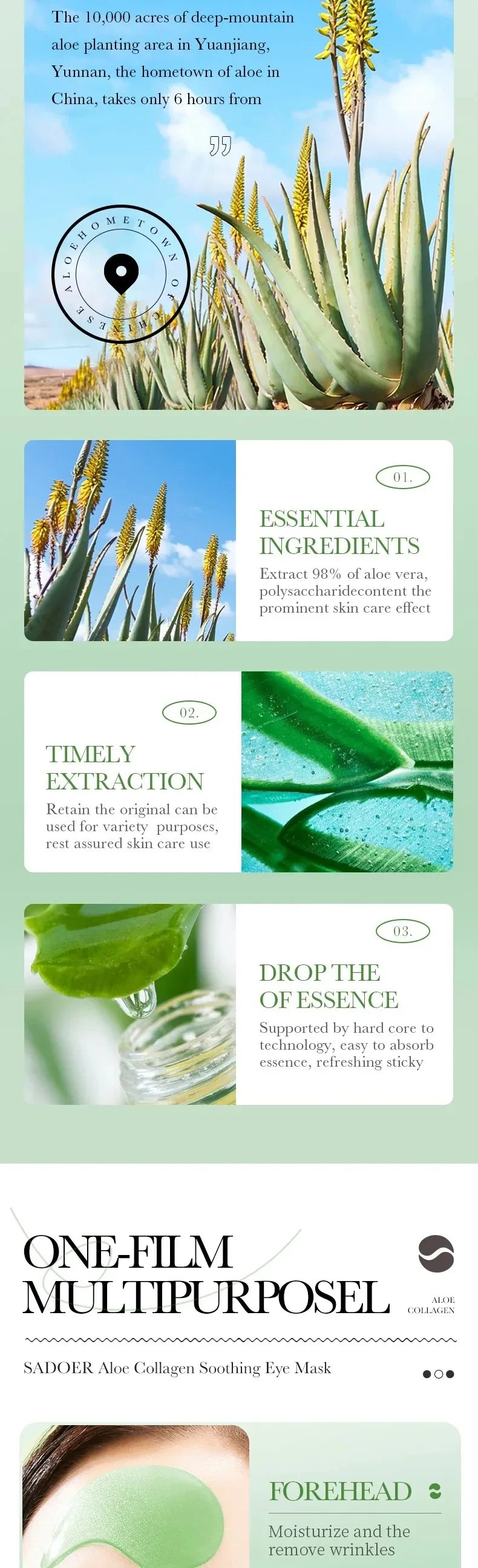 Aloe Vera Collagen Eye Masks