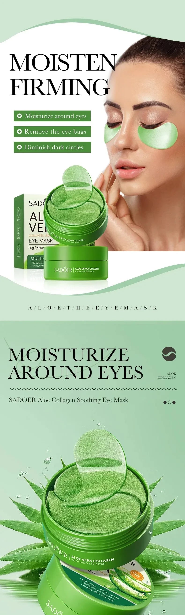 Aloe Vera Collagen Eye Masks